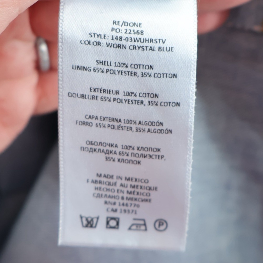 RE/DONE 70s Ultra High Rise Stovepipe Jean Worn Crystal Blue Rigid Cotton NWT 31 - Picture 6 of 6